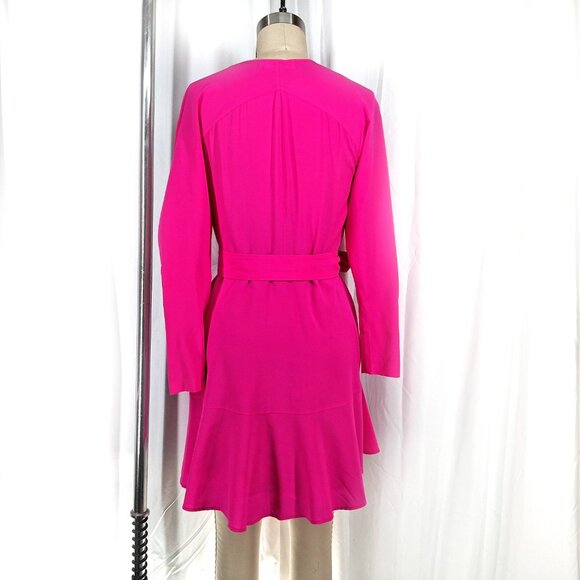 A.L.C. Women's Dress Pink Mini Enzo Silk Wrap Surplice V Neck Designer Size 0 - Picture 3 of 10